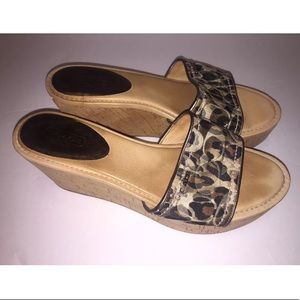 Coach Joanne Platform Cork Wedge Sandals Size 9.5B